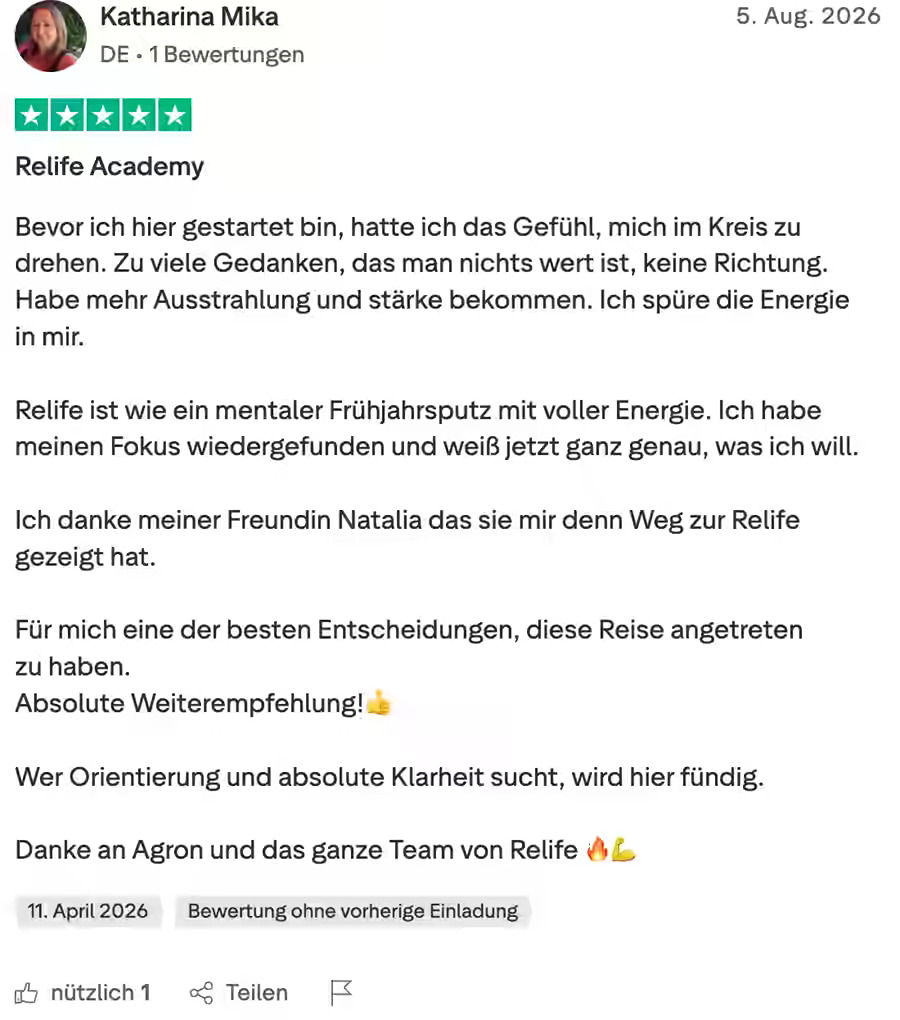 Trustpilot-Bewertung von Katharina Mika