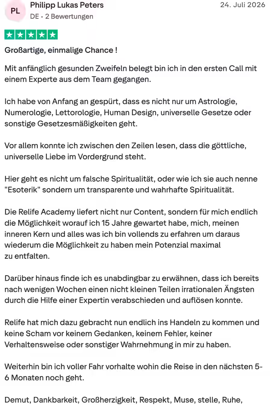 Trustpilot-Bewertung von Philipp Lukas Peters